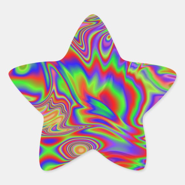 Adesito Estrela Textura líquida iridescente do arco-íris (Frente)