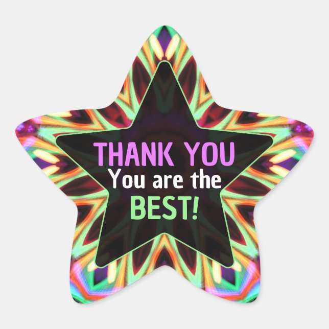 Adesito Estrela Thank You the Best Colorful Star Sticker (Frente)