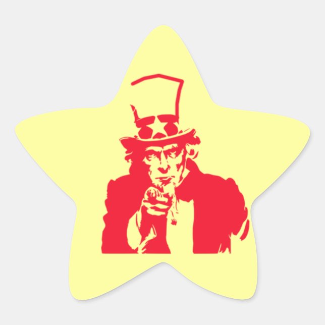 Adesito Estrela Tio Sam (Vermelho) nos Stickers (Frente)