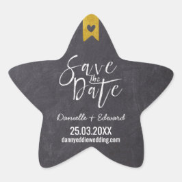 Adesito Estrela Tipografia do Quadro Russo Dourada Salve a Data