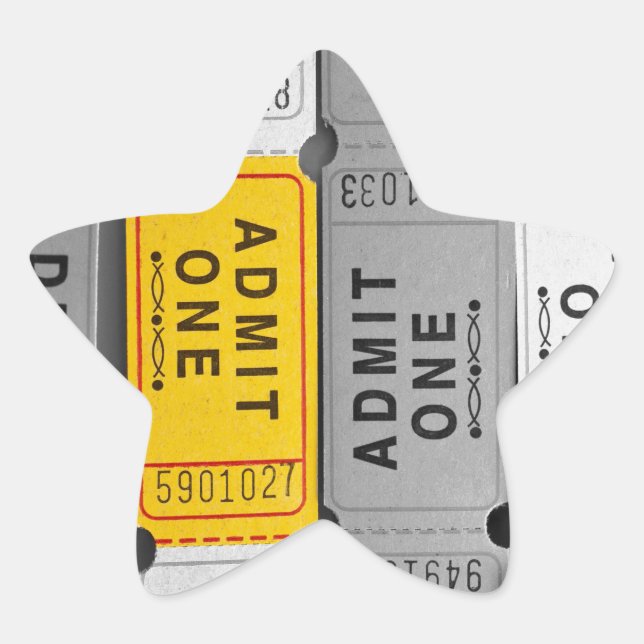 Adesito Estrela Tíquete de Admissão de Filme Amarelo (Frente)