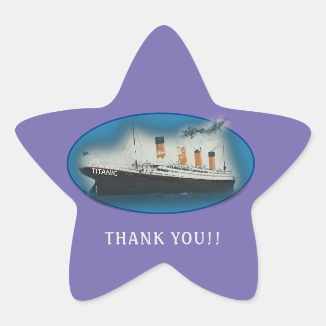 Adesito Estrela Titanic Obrigado Purple Favor Star Sticker (Frente)