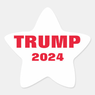 Adesito Estrela Trump 2024 Tendência Branca Vermelha Colorida Lega