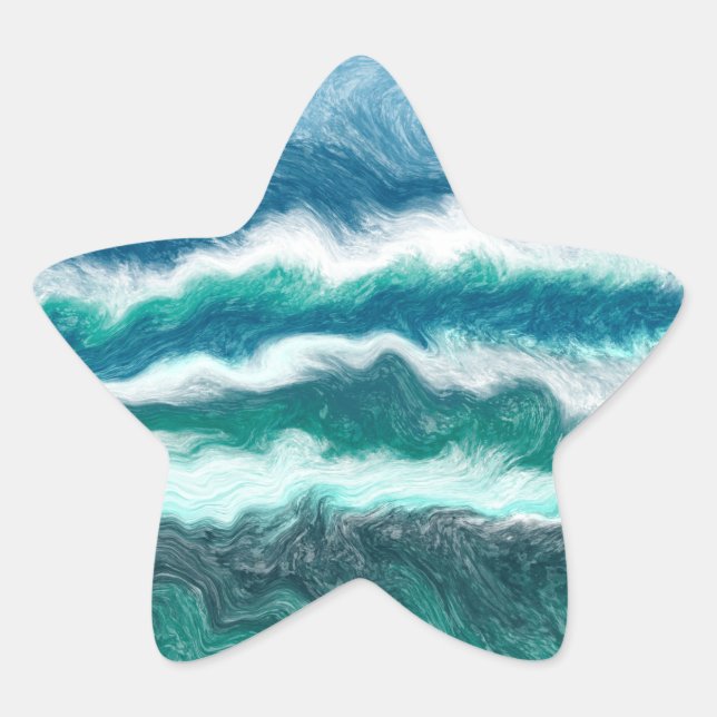 Adesito Estrela Turquesa e ondas azuis (Frente)