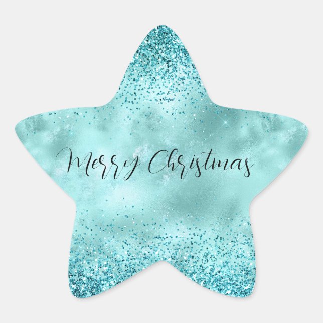 Adesito Estrela Turquoise Aqua Dourada Glam Glitter (Frente)
