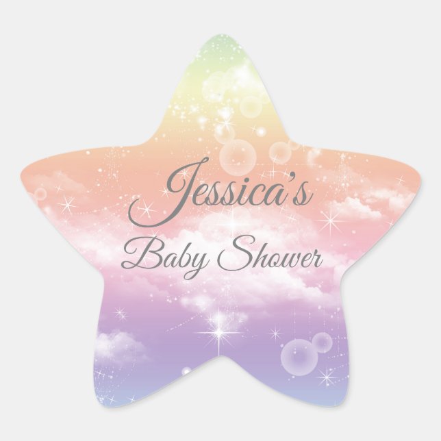 Adesito Estrela Twinkle Twinkle - Pequena Chá de fraldas de Estrel (Frente)