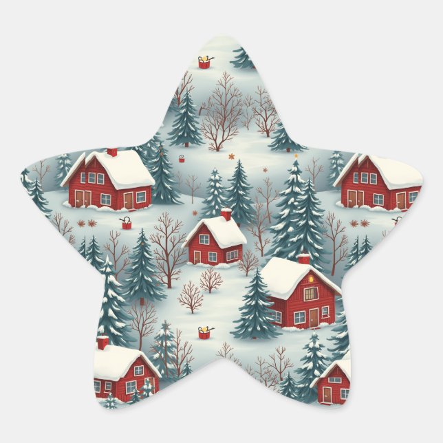 Adesito Estrela uma aldeia florestal coberta por neve (Frente)