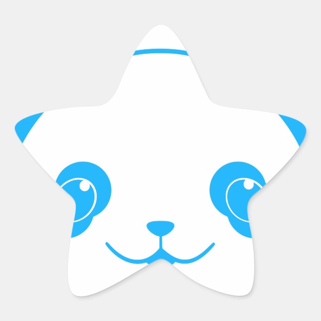Adesito Estrela Urso Panda de Kawaii Azul (Frente)