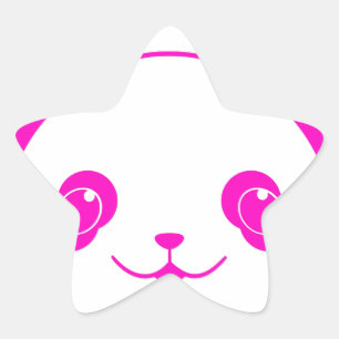 Adesito Estrela Urso Panda de Kawaii Rosa