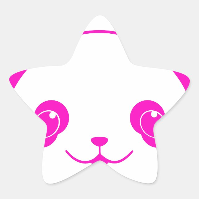 Adesito Estrela Urso Panda de Kawaii Rosa (Frente)