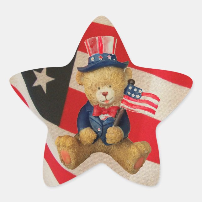 Adesito Estrela USA Flag Patriotic Teddy Bear (Frente)