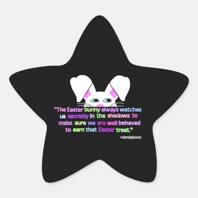Adesito Estrela Vejo Você, Páscoa Bunny Star Sticker (Frente)