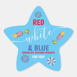 Adesito Estrela vermelho, branco e azul 4 de julho