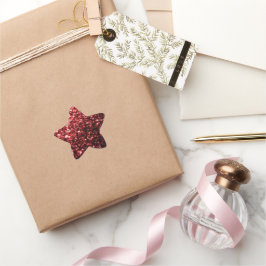 Adesito Estrela Vermelho Escuro brilho Glitter glamour