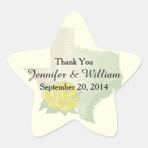 Adesito Estrela Vinheta de Favor de Casamento Rosa Amarelo do Texa
