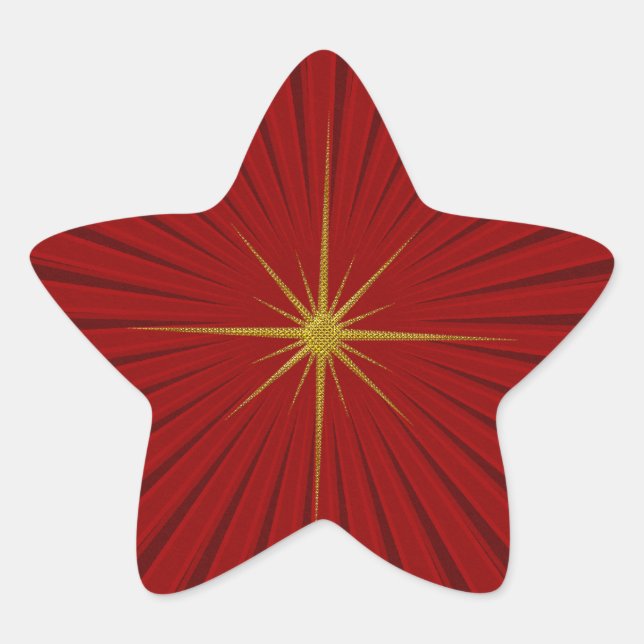 Adesito Estrela Vinheta de Natal Red Star Burst (Frente)