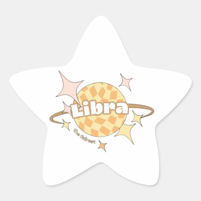 Adesito Estrela vinheta do horóscopo do planeta de revisão de líbr (Frente)
