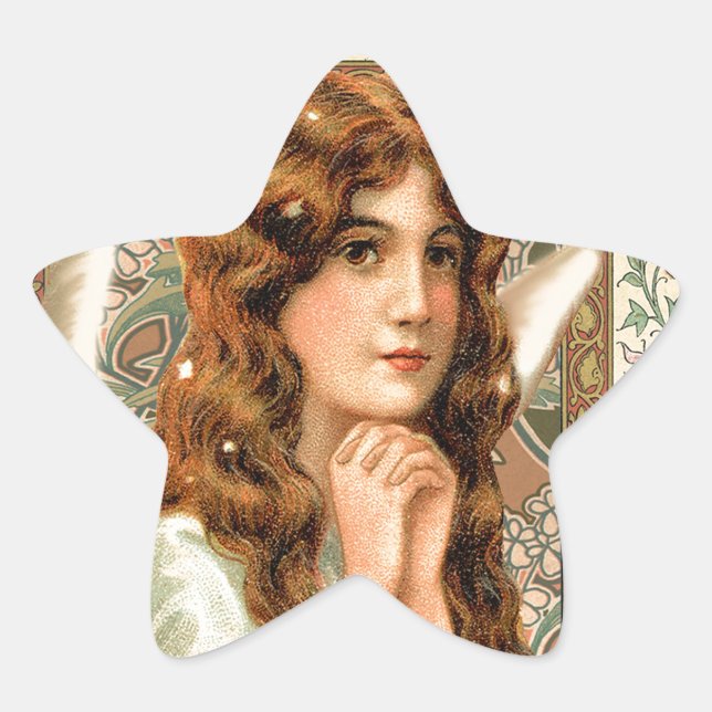 Adesito Estrela Vintage Angel com Flores (Frente)