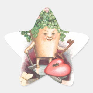 Adesito Estrela Vintage Shamrock Heart and Key Dia de São Patríc