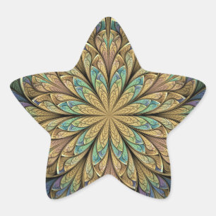 Adesito Estrela Vitral do abstrato do amarelo da janela