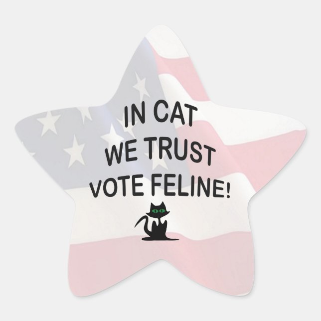 Adesito Estrela Vote Cat com Bandeira Americana (Frente)
