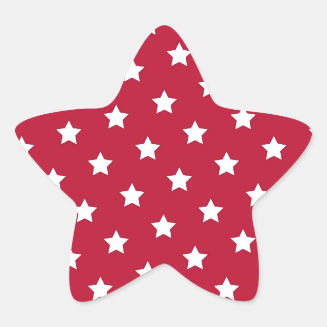 Adesito Estrela White Stars (Estrelas brancas) em vermelho (Frente)