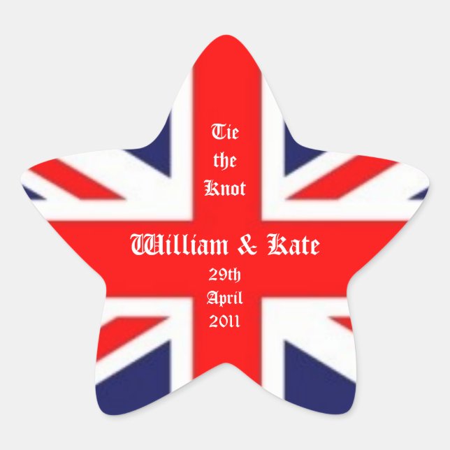Adesito Estrela William & Kate Wedding-Union Jack (Frente)
