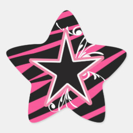 Adesito Estrela WKRW Star e Zebra Insuflada Rosa e Pau Preto