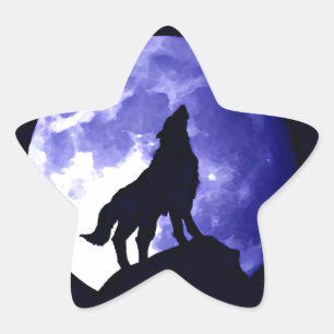Adesito Estrela Wolf Silhouette e Lua Completa