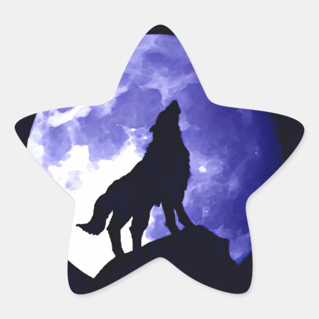 Adesito Estrela Wolf Silhouette e Lua Completa (Frente)