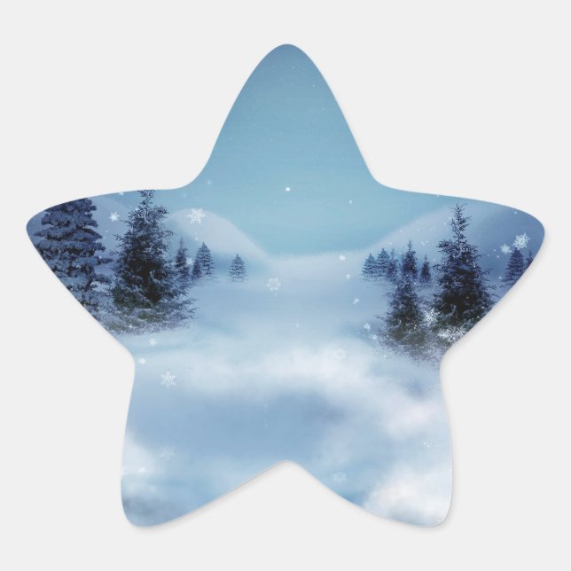 Adesito Estrela Wonderland de inverno à noite (Frente)