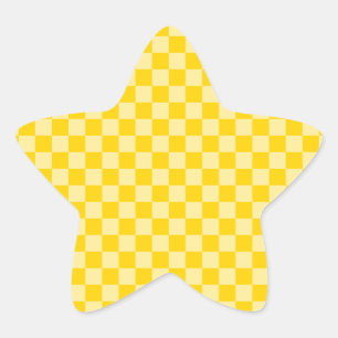 Adesito Estrela Xadrez em Ouro Amarelo