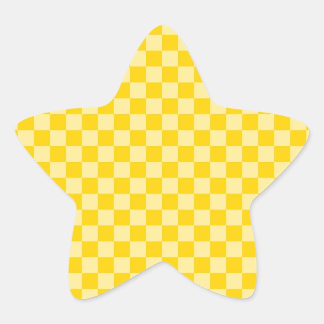 Adesito Estrela Xadrez em Ouro Amarelo (Frente)