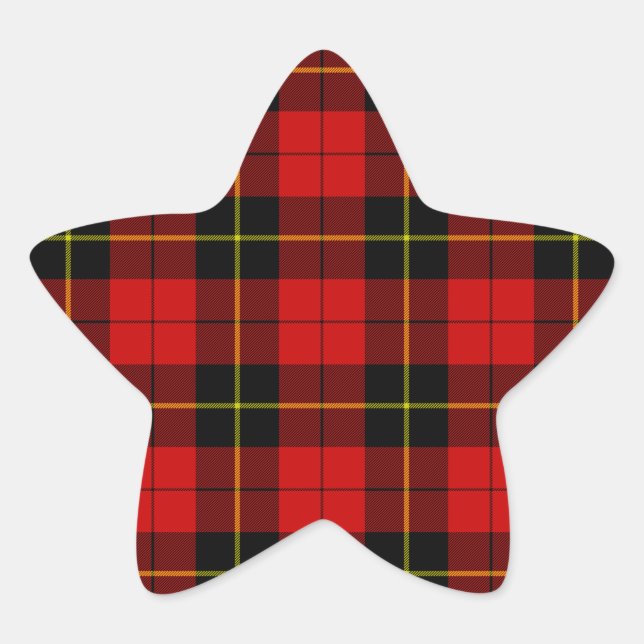 Adesito Estrela Xadrez preto Wallace Tartan (Frente)
