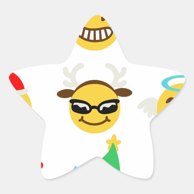 Adesito Estrela xmas emoji faces felizes (Frente)