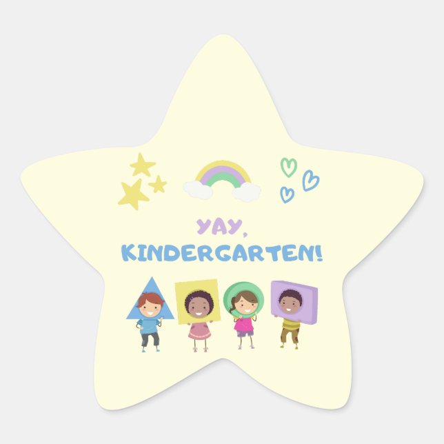 Adesito Estrela Yay Kindergarten! Crianças bonitas são neutras em  (Frente)