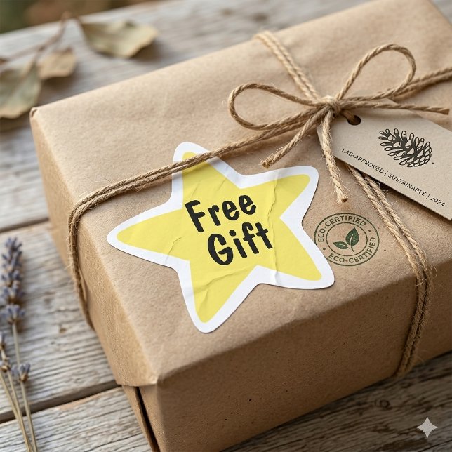 Adesito Estrela Yellow Star “Free Gift” Packaging Eco-Friendly Lab (Criador carregado)