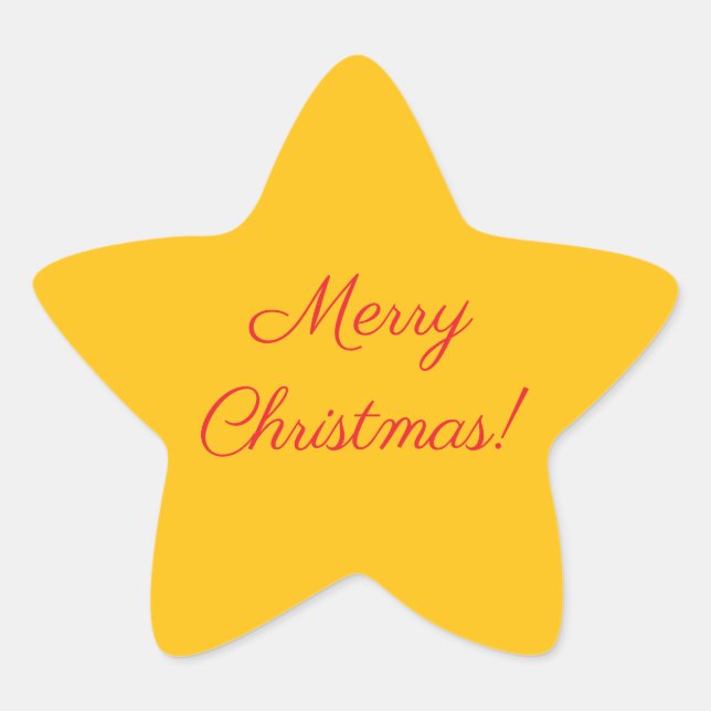 Adesito Estrela Yellow Star Merry Christmas Holiday Sticker (Frente)