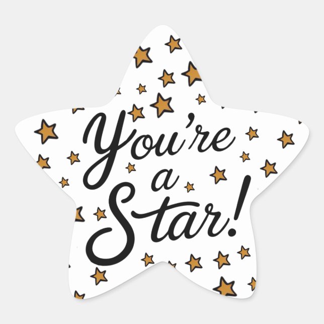 Adesito Estrela "You're a Star" Sticker – Gold Stars and Cursive (Frente)