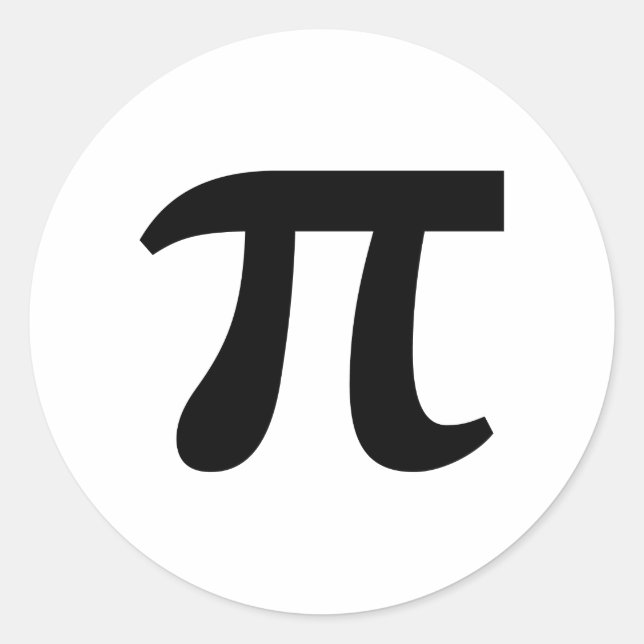 Adesivo π Pi Escrita Preta (Frente)
