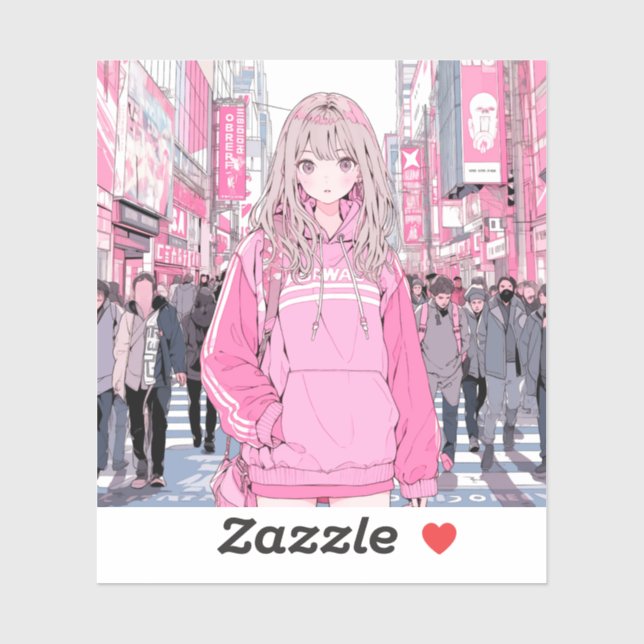 Adesivo シール Seal｜Pretty Pink 寿司娘 GenerativeAI (Folha)