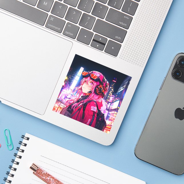 ADESIVO ステッカー｜VACHABORG グッズ「ピンクメカニカルガールの探検」 (Notebook com iPhone)