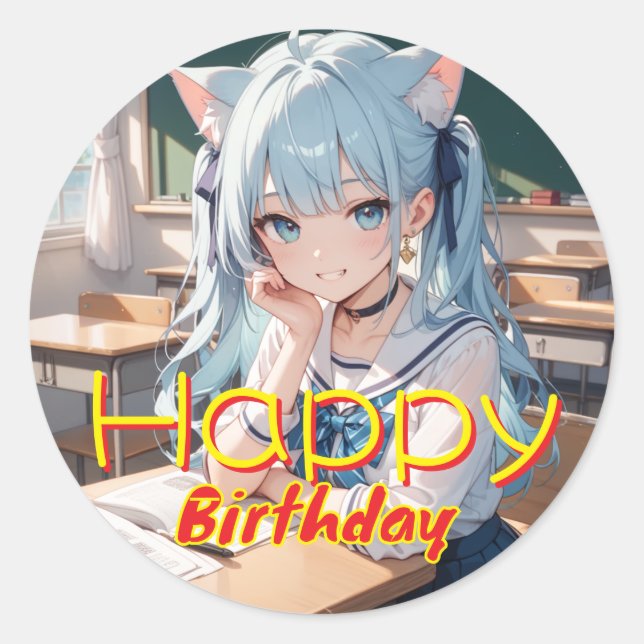 ADESIVO セーラー服を着た猫耳の少女 (Frente)