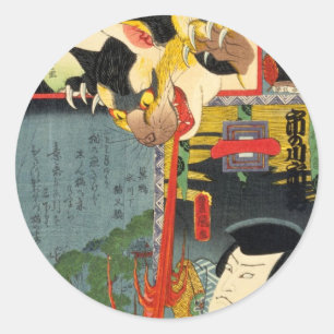 Adesivo 化 け 猫, 豊 Monster Cat, Toyokuni, Ukiyo-e