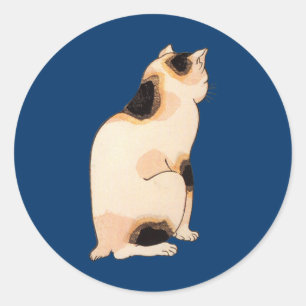 Adesivo 日本猫, gato japonês do 国芳, Kuniyoshi, Uki