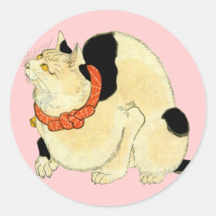 Adesivo 日本猫, gato japonês do 国芳, Kuniyoshi, Uki