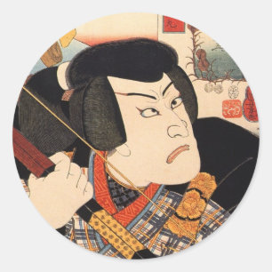 Adesivo 歌舞伎役者, ator de Kabuki do 国芳, Kuniyos