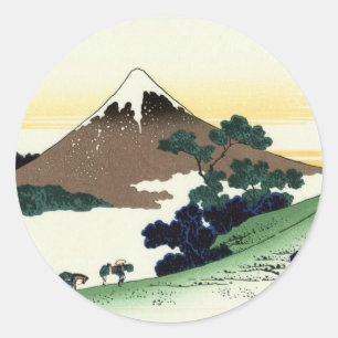 Adesivo 甲州犬目峠, opinião Monte Fuji do 北斎 de 