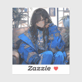 Adesivo 青春のインディゴ/Indigo Youth Seal | 東京娘 GenerartiveAI シール