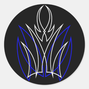 Adesivo 0001 Pinstripe Azul-Blanco